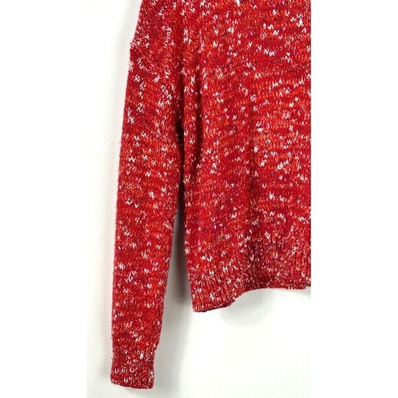 Goodthreads Women Sz XL Short Crewneck Popcorn Marled Red Long Sleeve Sweater R2 - Picture 8 of 13